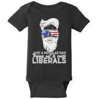 Just A Regular Dad Trying Not To Raise Liberals Hipster Dad Baby Bodysuit