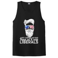 Just A Regular Dad Trying Not To Raise Liberals Hipster Dad PosiCharge Competitor Tank