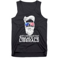 Just A Regular Dad Trying Not To Raise Liberals Hipster Dad Tank Top