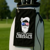 Just A Regular Dad Trying Not To Raise Liberals Hipster Dad Golf Towel