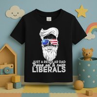 Just A Regular Dad Trying Not To Raise Liberals Hipster Dad Toddler T-Shirt