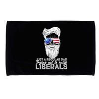 Just A Regular Dad Trying Not To Raise Liberals Hipster Dad Microfiber Hand Towel