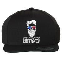 Just A Regular Dad Trying Not To Raise Liberals Hipster Dad Wool Snapback Cap