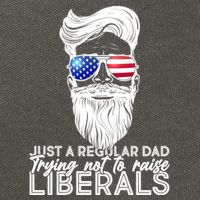 Just A Regular Dad Trying Not To Raise Liberals Hipster Dad Cotton Canvas Backpack