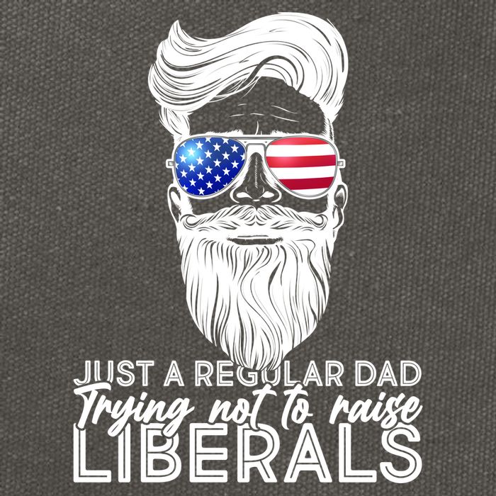 Just A Regular Dad Trying Not To Raise Liberals Hipster Dad Cotton Canvas Backpack