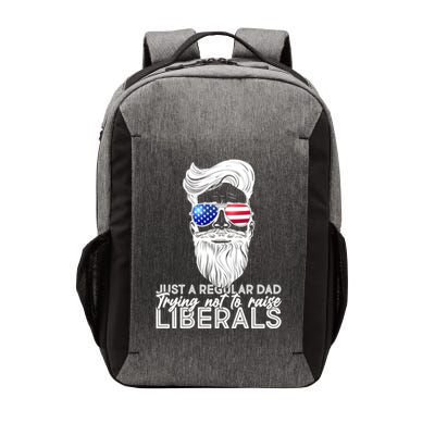Just A Regular Dad Trying Not To Raise Liberals Hipster Dad Vector Backpack