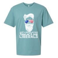 Just A Regular Dad Trying Not To Raise Liberals Hipster Dad Sueded Cloud Jersey T-Shirt