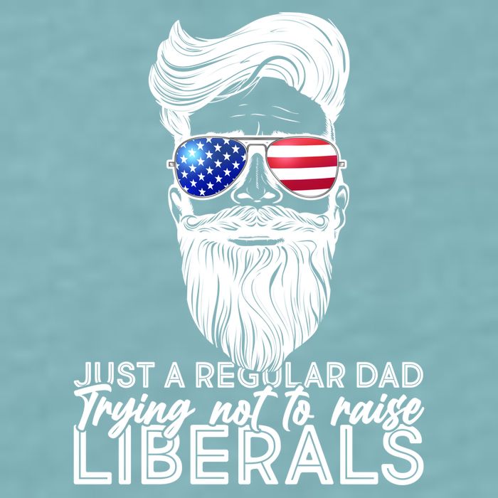 Just A Regular Dad Trying Not To Raise Liberals Hipster Dad Sueded Cloud Jersey T-Shirt