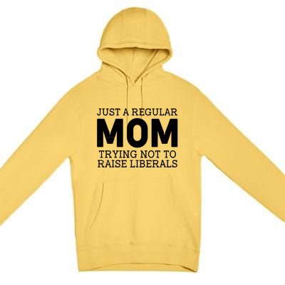 Just A Regular Mom Trying Not To Raise Liberals Premium Pullover Hoodie