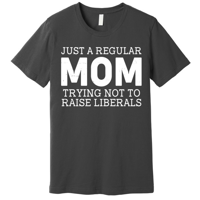 Just A Regular Mom Trying Not To Raise Liberals Premium T-Shirt