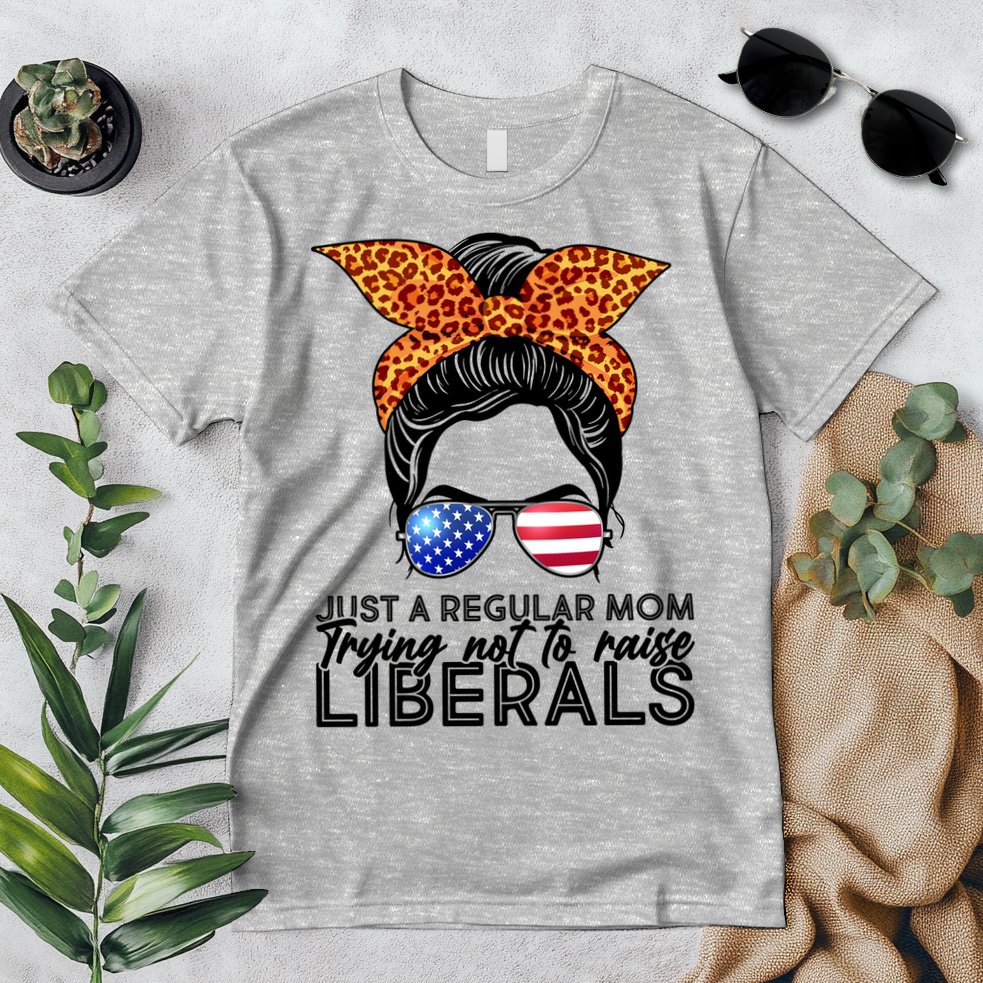 Just A Regular Mom Trying Not To Raise Liberals Hipster Mom Premium T-Shirt