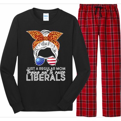 Just A Regular Mom Trying Not To Raise Liberals Hipster Mom Long Sleeve Pajama Set