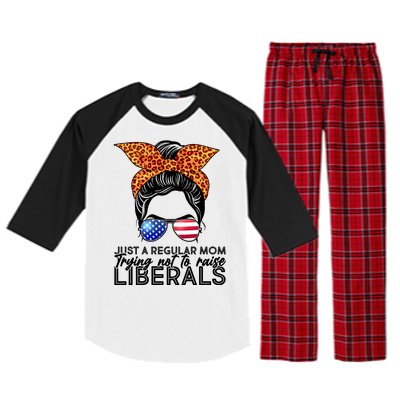 Just A Regular Mom Trying Not To Raise Liberals Hipster Mom Raglan Sleeve Pajama Set