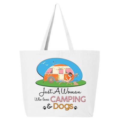 Just A Woman Who Loves Camping & Dogs 25L Jumbo Tote