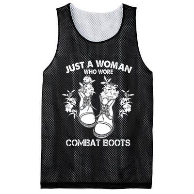 Just A Woman Who Wore Combat Boots Mesh Reversible Basketball Jersey Tank