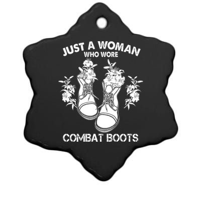 Just A Woman Who Wore Combat Boots Ceramic Star Ornament