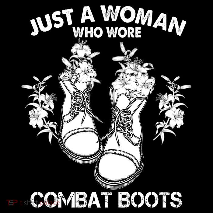 Just A Woman Who Wore Combat Boots Premium T-Shirt