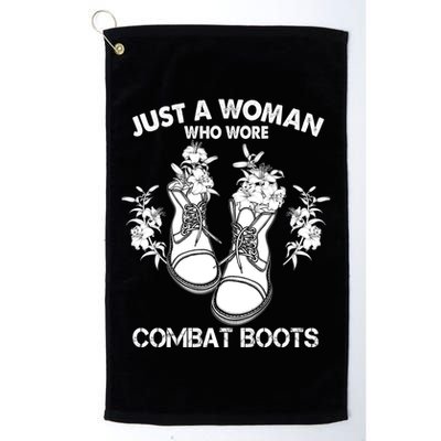 Just A Woman Who Wore Combat Boots Golf Towel