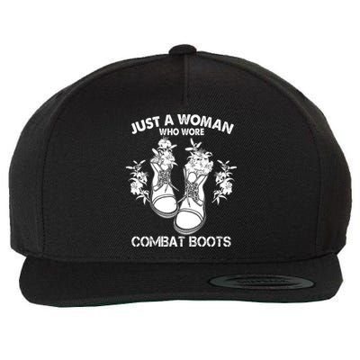 Just A Woman Who Wore Combat Boots Wool Snapback Cap