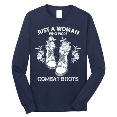 Just A Woman Who Wore Combat Boots Long Sleeve Shirt