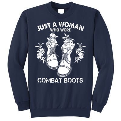 Just A Woman Who Wore Combat Boots Sweatshirt