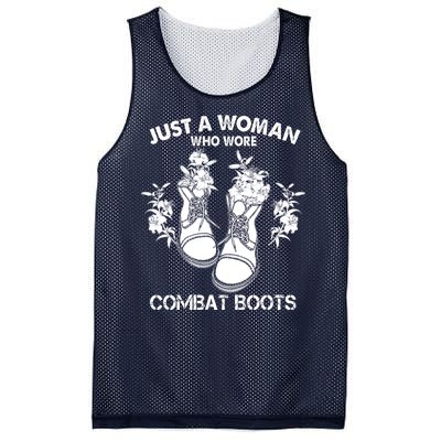 Just A Woman Who Wore Combat Boots Mesh Reversible Basketball Jersey Tank