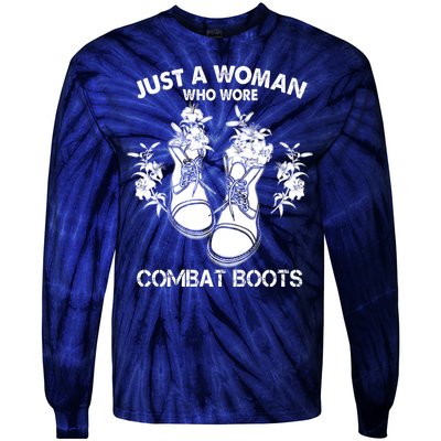 Just A Woman Who Wore Combat Boots Tie-Dye Long Sleeve Shirt