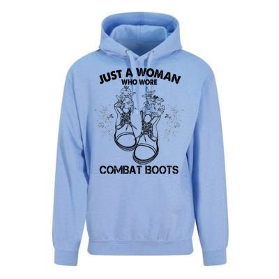 Just A Woman Who Wore Combat Boots Unisex Surf Hoodie