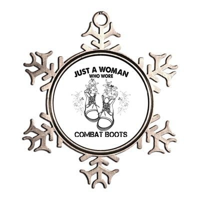 Just A Woman Who Wore Combat Boots Metallic Star Ornament