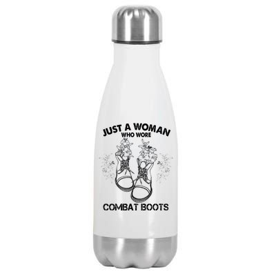 Just A Woman Who Wore Combat Boots Stainless Steel Insulated Water Bottle