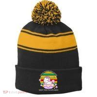 Just Baked You Some Shut The F*ucupcakes Stripe Pom Pom Beanie