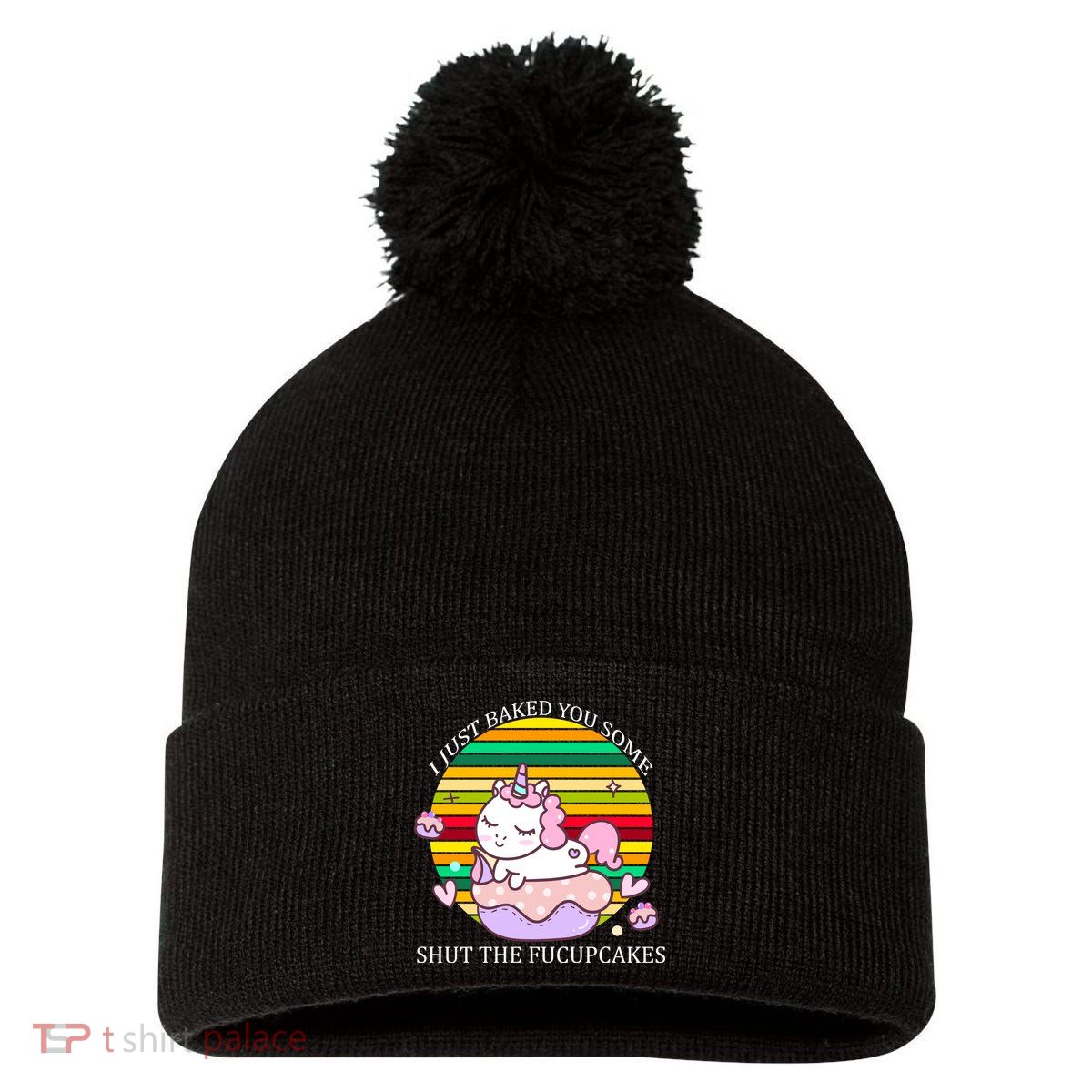 Just Baked You Some Shut The F*ucupcakes Pom Pom 12in Knit Beanie