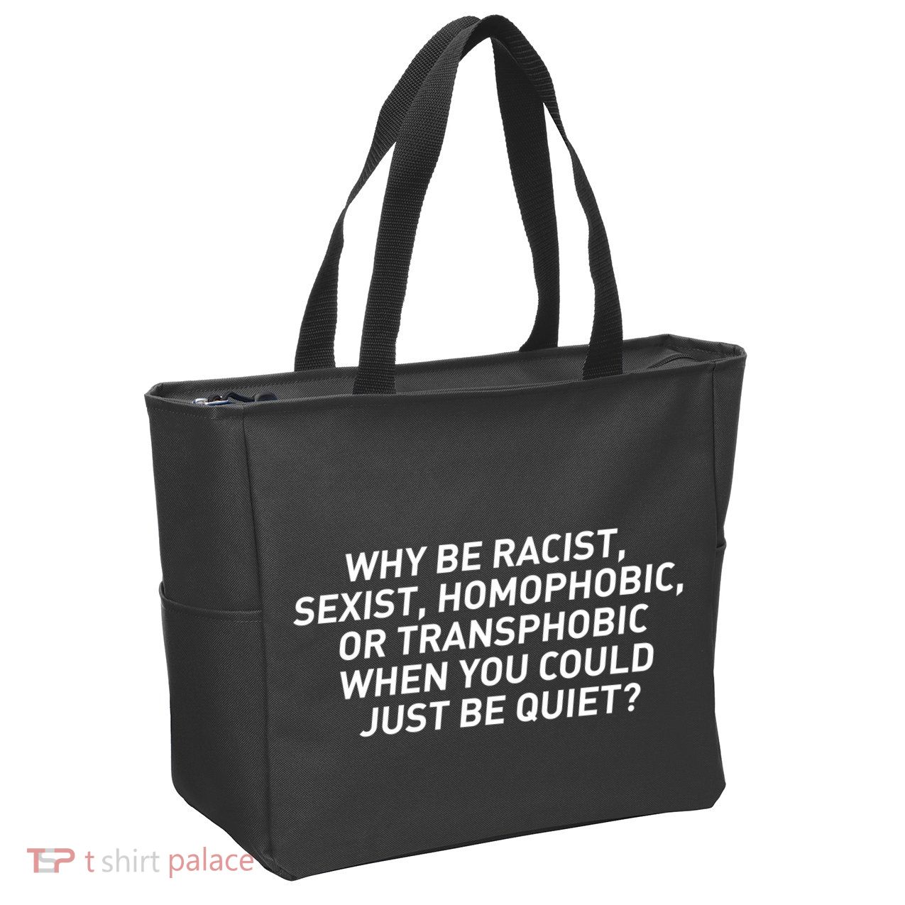 Just Be Quiet Zip Tote Bag