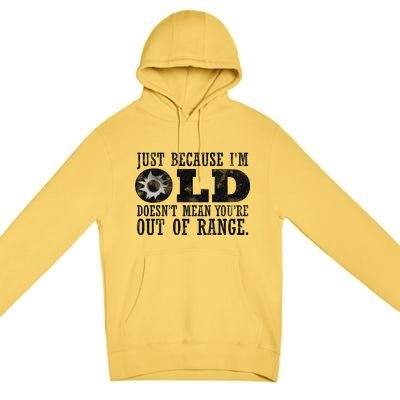 Just Because I'm Old Doesn't Mean Your Out Of Range Premium Pullover Hoodie