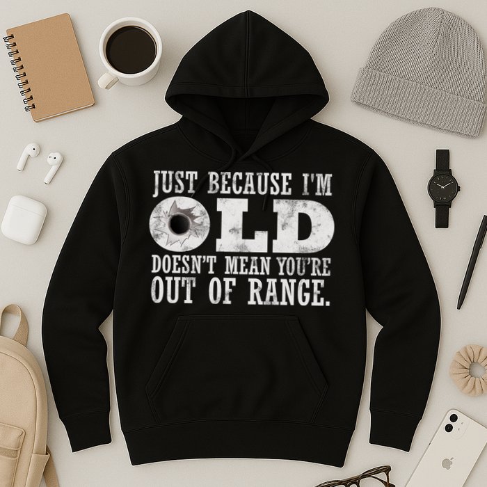 Just Because I'm Old Doesn't Mean Your Out Of Range Hoodie