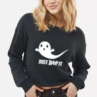 Just Boo It Cropped Pullover Crew
