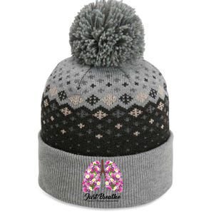 Just Breathe Cystic Fibrosis Awareness The Baniff Cuffed Pom Beanie