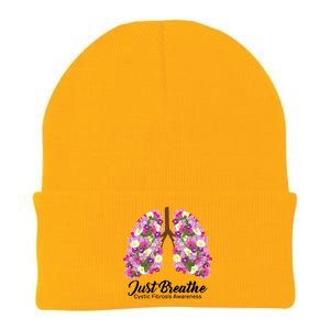 Just Breathe Cystic Fibrosis Awareness Knit Cap Winter Beanie