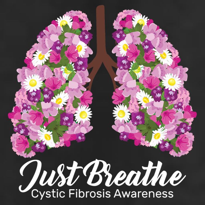 Just Breathe Cystic Fibrosis Awareness 7 Panel Mesh Trucker Snapback Hat