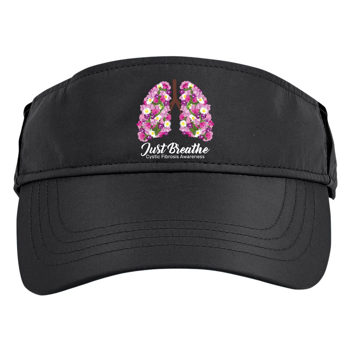 Just Breathe Cystic Fibrosis Awareness Adult Drive Performance Visor