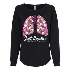 Just Breathe Cystic Fibrosis Awareness Womens California Wash Sweatshirt