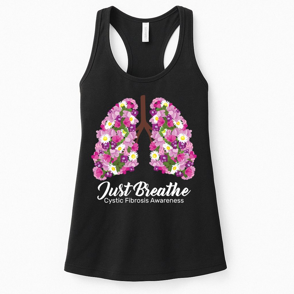 Just Breathe Cystic Fibrosis Awareness Womens Tank Top
