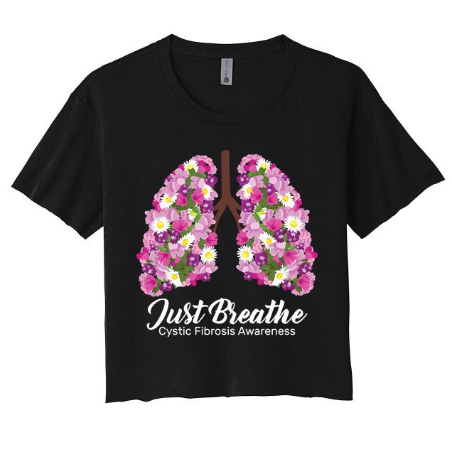 Just Breathe Cystic Fibrosis Awareness Crop Top