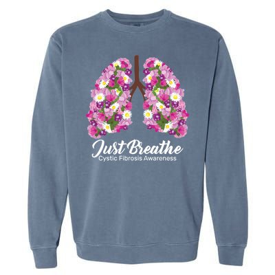 Just Breathe Cystic Fibrosis Awareness Garment-Dyed Sweatshirt