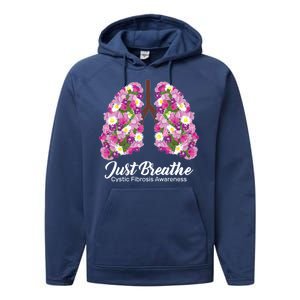 Just Breathe Cystic Fibrosis Awareness Performance Fleece Hoodie