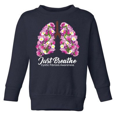 Just Breathe Cystic Fibrosis Awareness Toddler Sweatshirt