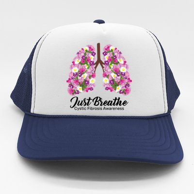 Just Breathe Cystic Fibrosis Awareness Trucker Hat