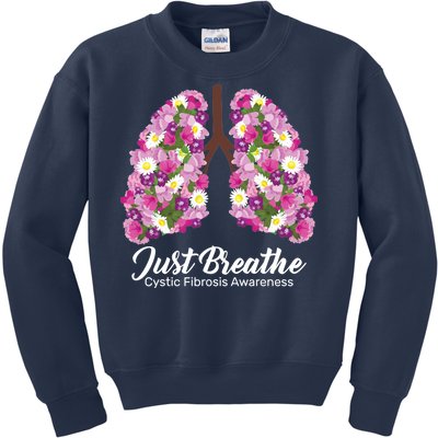 Just Breathe Cystic Fibrosis Awareness Kids Sweatshirt