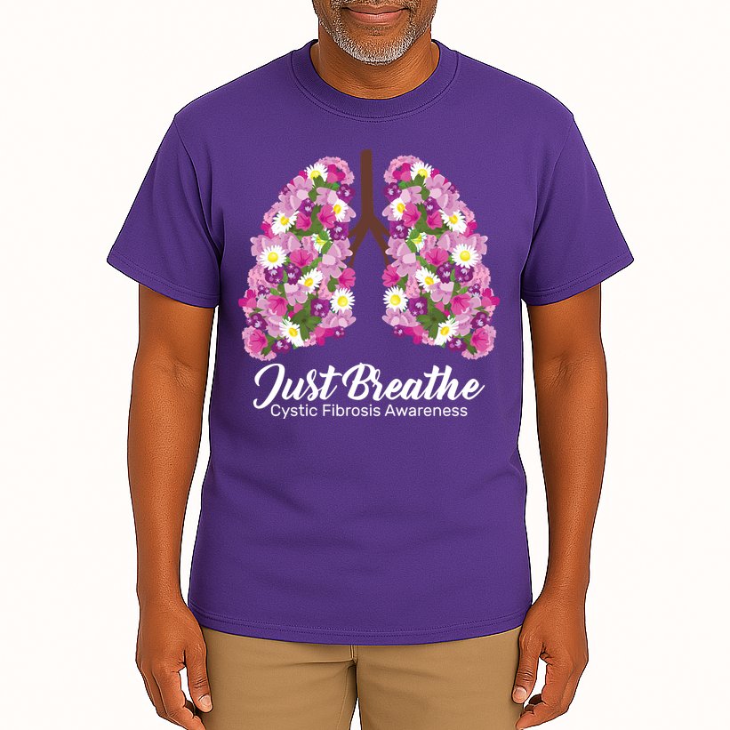 Just Breathe Cystic Fibrosis Awareness Tall T-Shirt