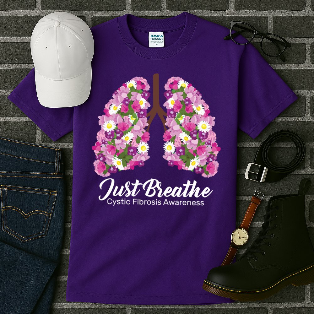 Just Breathe Cystic Fibrosis Awareness Tall T-Shirt